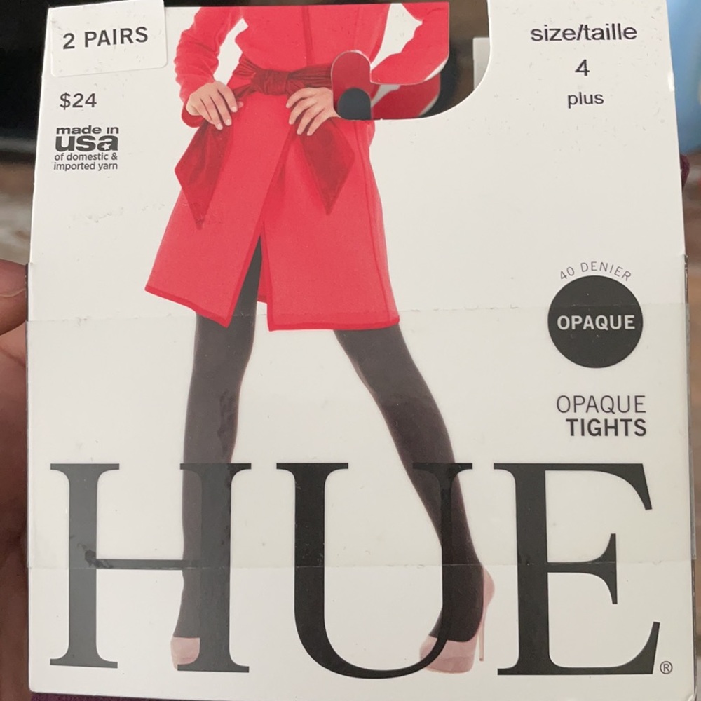 Hue 2 Pack footless opaque tights